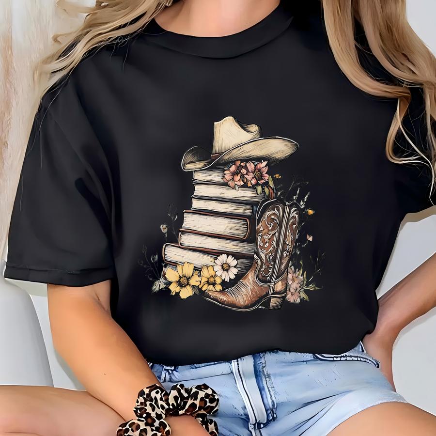 Western Book Shirt, Bookworm Shirt, Book Shirt, Bookish Shirt, Book Club Shirt, Bookworm Shirt, Book Club Gift, Book Lover, Book Crewneck T-shirt