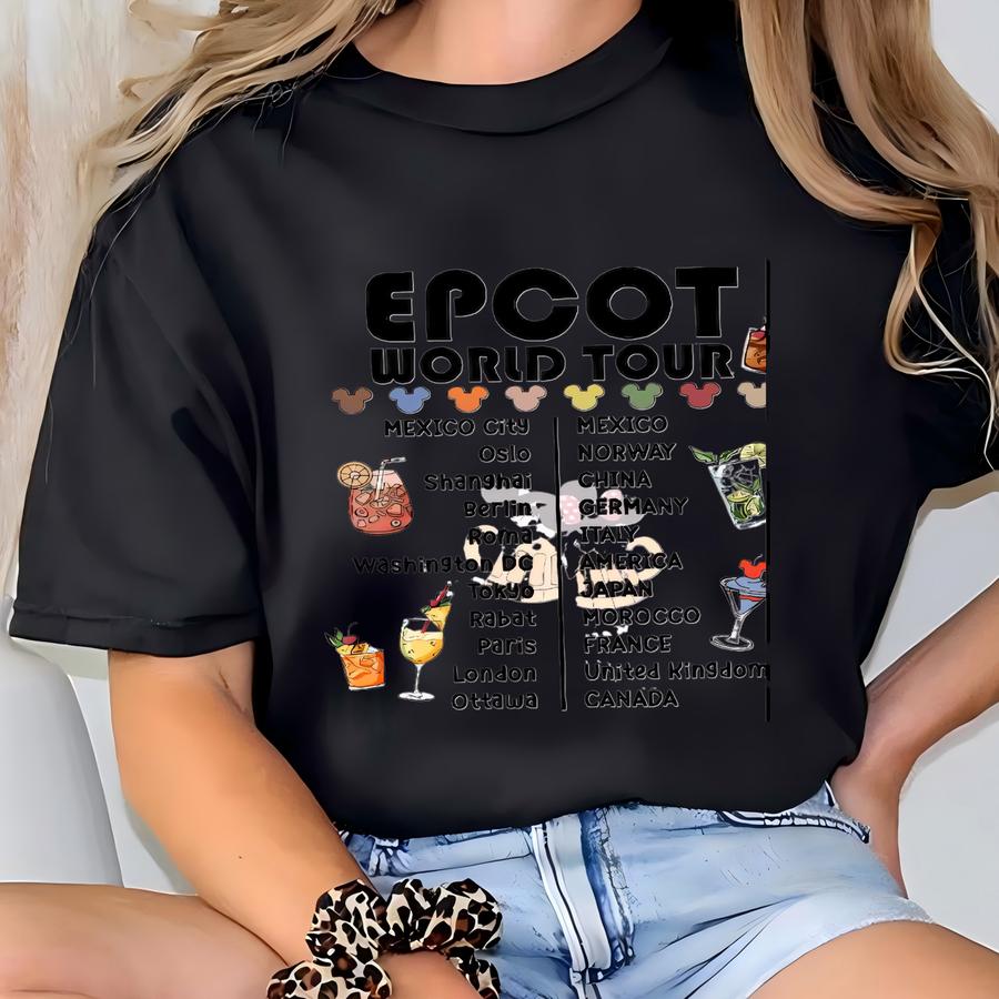 Epcot World Tour Shirt, Drink Around The World Shirt, World Traveler Tee, Drinking Shirt, Snacking  T-shirt