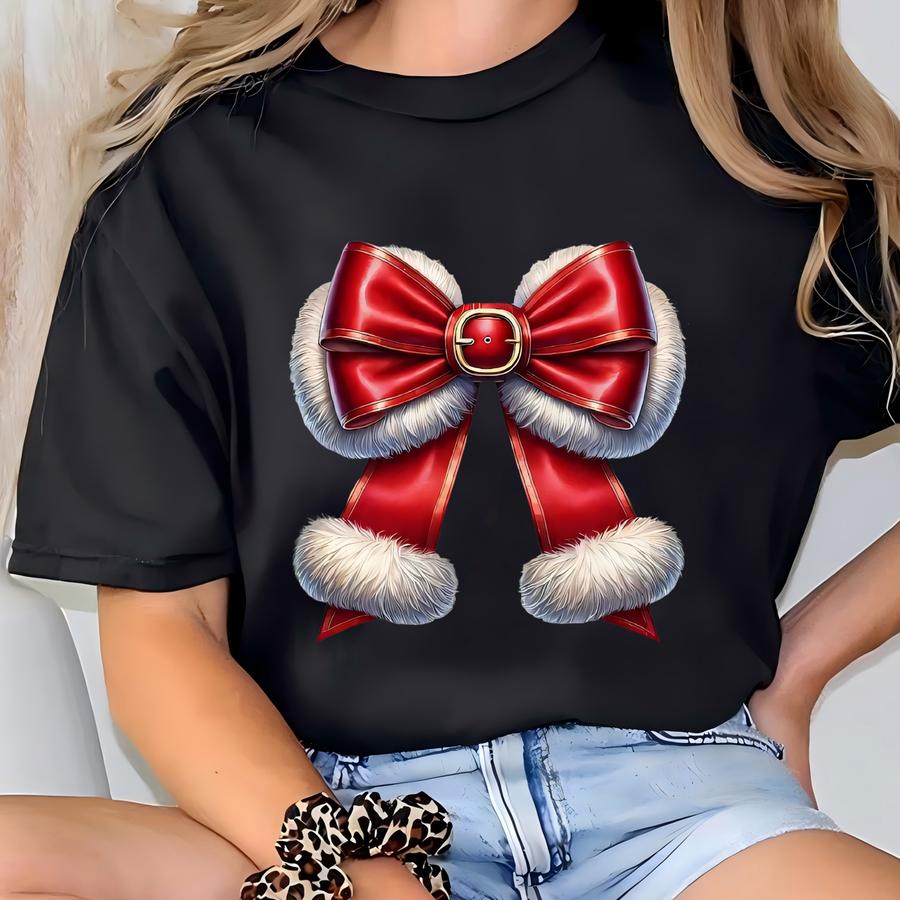 Coquette Christmas Sweatshirt, Festive Holiday Crewneck, Soft Girl Christmas Sweater, Christmas Coquette Bow Sweatshirt,christmas Sweatshirt T-shirt