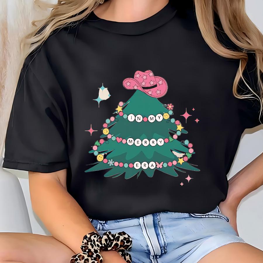 In My Merry Era Kids Christmas Shirt, Eras Christmas Toddler Tee, Merry Era Christmas Baby ®, Girls Friendship Bracelet Tree Tshirt T-shirt