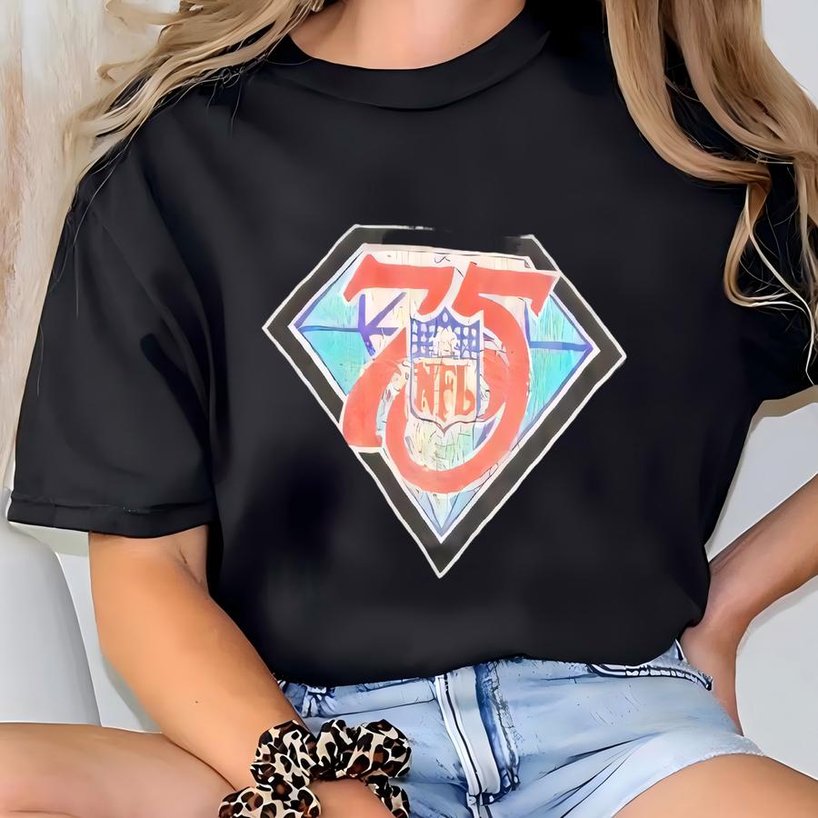 Vintage 75th Anniversary T Shirt Tee Trench Made Usa Size Xtra Large Xl Football 1990s 90s T-shirt