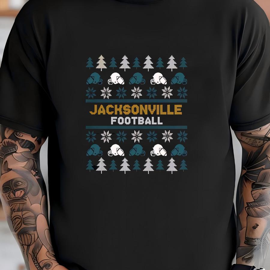 Jacksonville Football Ugly Pattern Christmas Sweatshirt, Jacksonville Football Team Vintage Hoodie, Football Retro Shirt, Christmas Gifts T-shirt