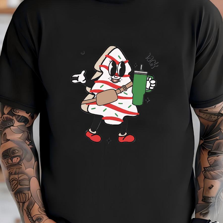 Funny Christmas Tree Cake Shirt: Out Here Lookin Like A Snack T-shirt
