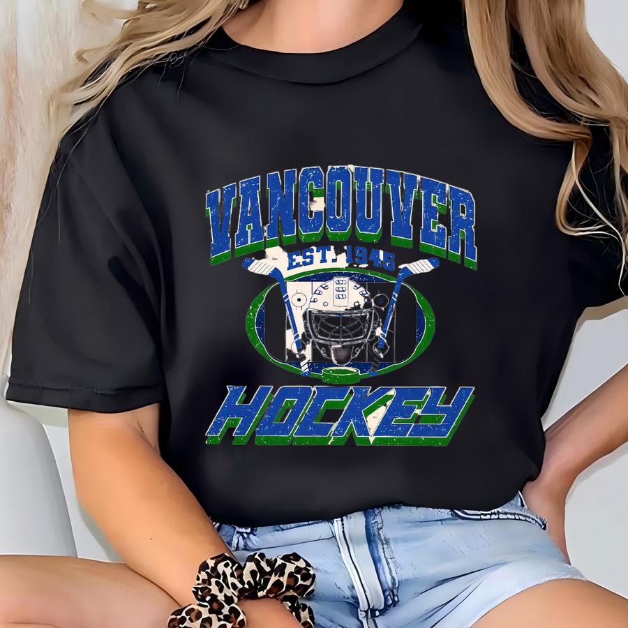 Vancouver Hockey Sweatshirt, Hockey Team Shirt, Vancouver Shirt, Gameday Sweatshirt, Retro Vancouver Hockey Fan Shirt, Hockey Mom T-shirt