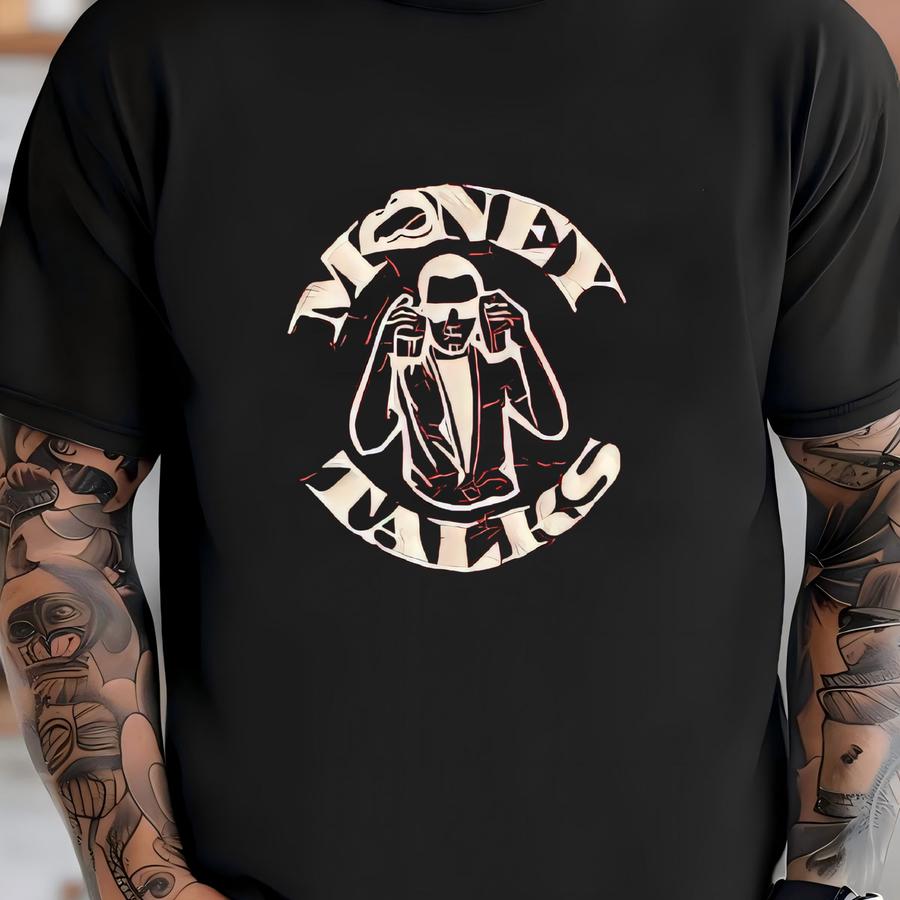 Vintage Money Talks Satin Bomber Jacket - Sz L - Hip Hop Y2k T-shirt