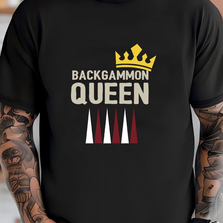 Backgammon Queen Shirt / Tank / Hoodie, Board Game Tshirt, Lucky Backgammon Gift For Her, Backgammon Lover Tee, Backgammon Player Hoodie T-shirt