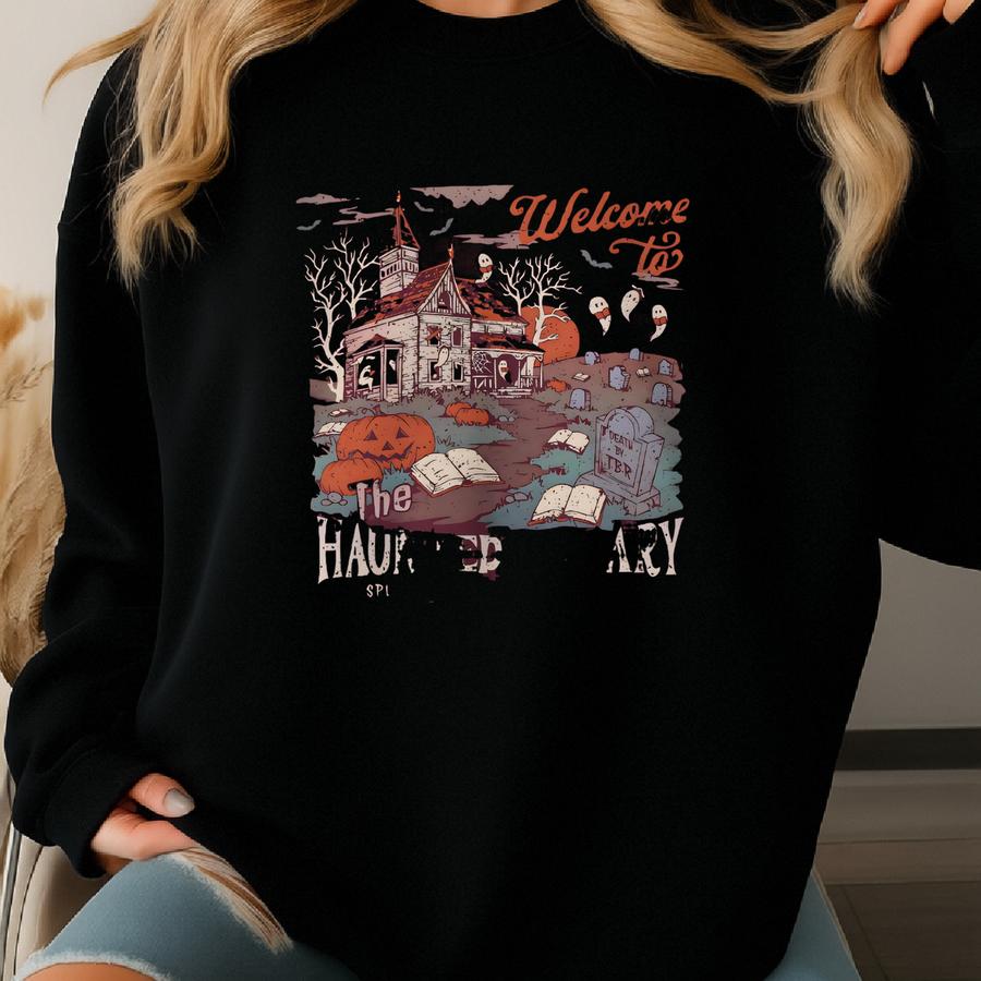 Vintage Haunted Library Crewneck Unisex Heavy Blend™sweatshirt, Cozy Reading Sweater Sweatshirt Vintage Haunted Library Crewneck Unisex Heavy Blend™sweatshirt, Cozy Reading Sweater Sweatshirt