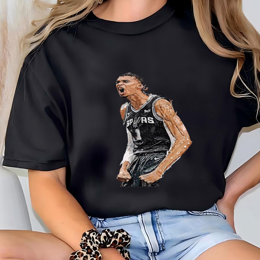 Victor Wembanyama Framed Canvas Print San Antonio Spurs Poster Basketball Artwork Wall Art Print Home Decor Gift M20 Christmas Gift T-shirt