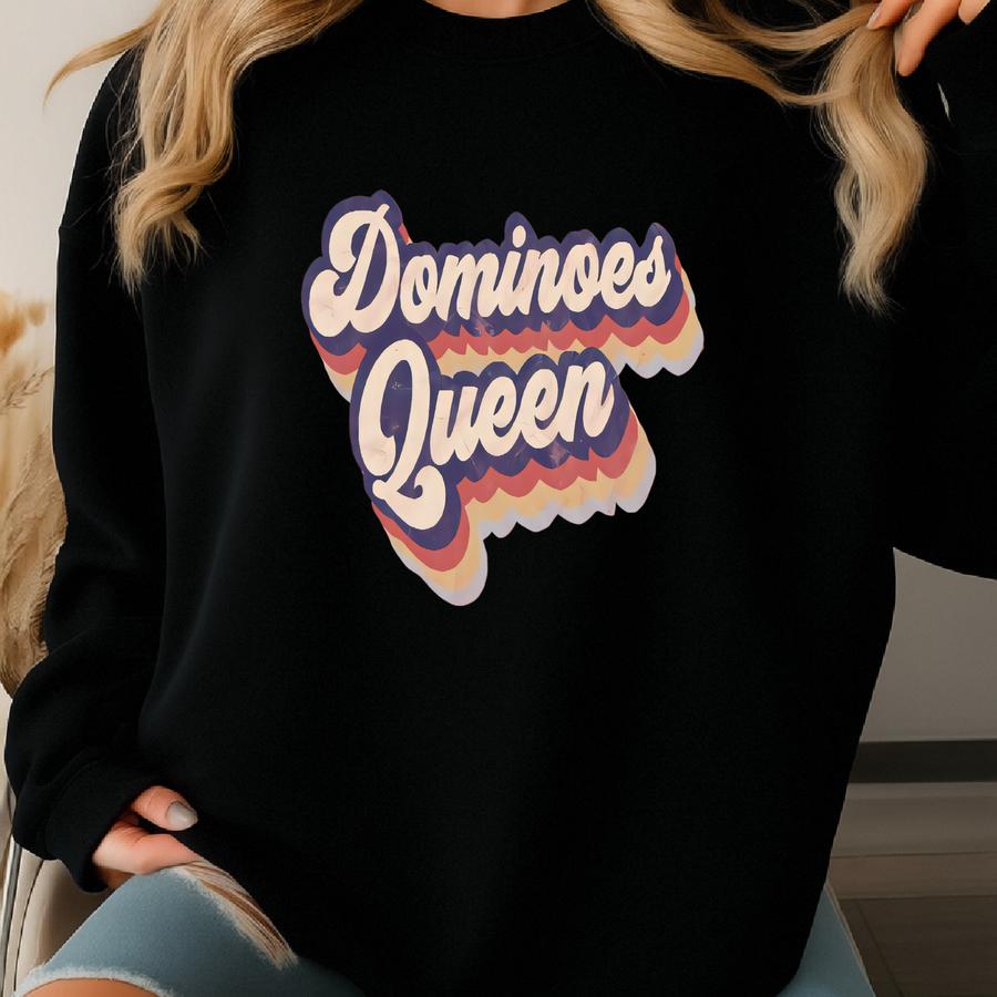 Dominoes Queen Shirt / Tank Top / Hoodie, Lucky Domino Shirt For Her, Dominoes Gift, Dominoes Lover Tee, Dominoes Player Tshirt, Game Night Sweatshirt