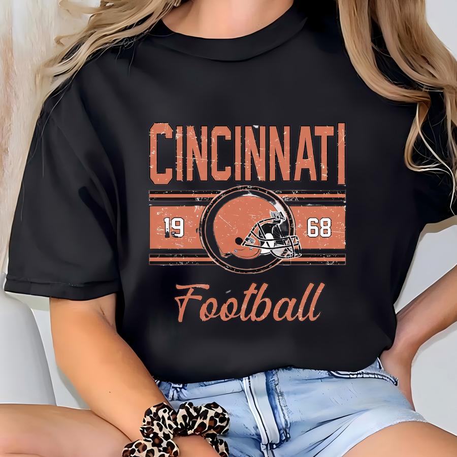 Retro Cincinnati Football Sweater, Cincinnati Football Vintage Crewneck, Cincinnati Men's Sweatshirt, Cincinnati Football Gift For Her T-shirt