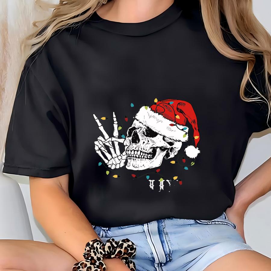 Dead Inside But Jolly Af Sweatshirt, Skeleton Christmas Sweater, Funny Christmas Tshirt, Xmas Holiday Gifts, Matching Christmas Shirts T-shirt