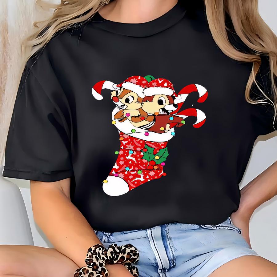 Chip And Dale Shirt, Squirrel Christmas Shirt, Squirrel Christmas Light Shirt, Funny Christmas Shirt, Christmas Gifts, Family Matching Tee T-shirt