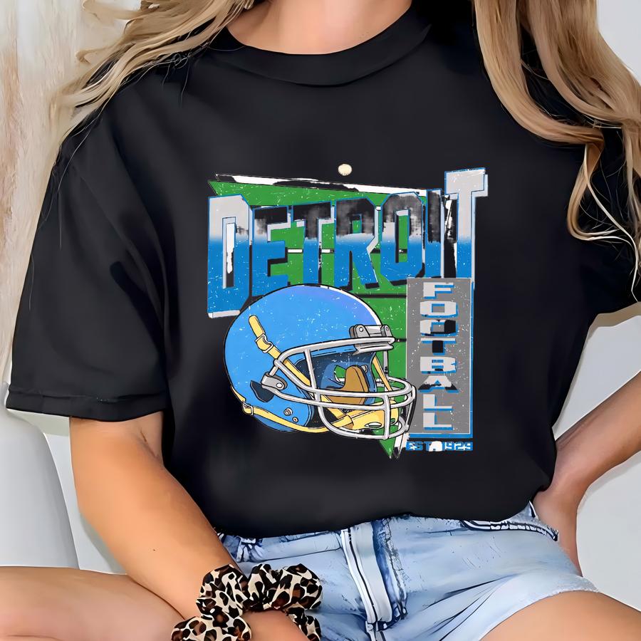 Detroit Football Retro 90s Style Sweatshirt, Game Day Shirt, Detroit Football Shirt, Sunday Football Shirt, Detroit Crewneck Tee T-shirt
