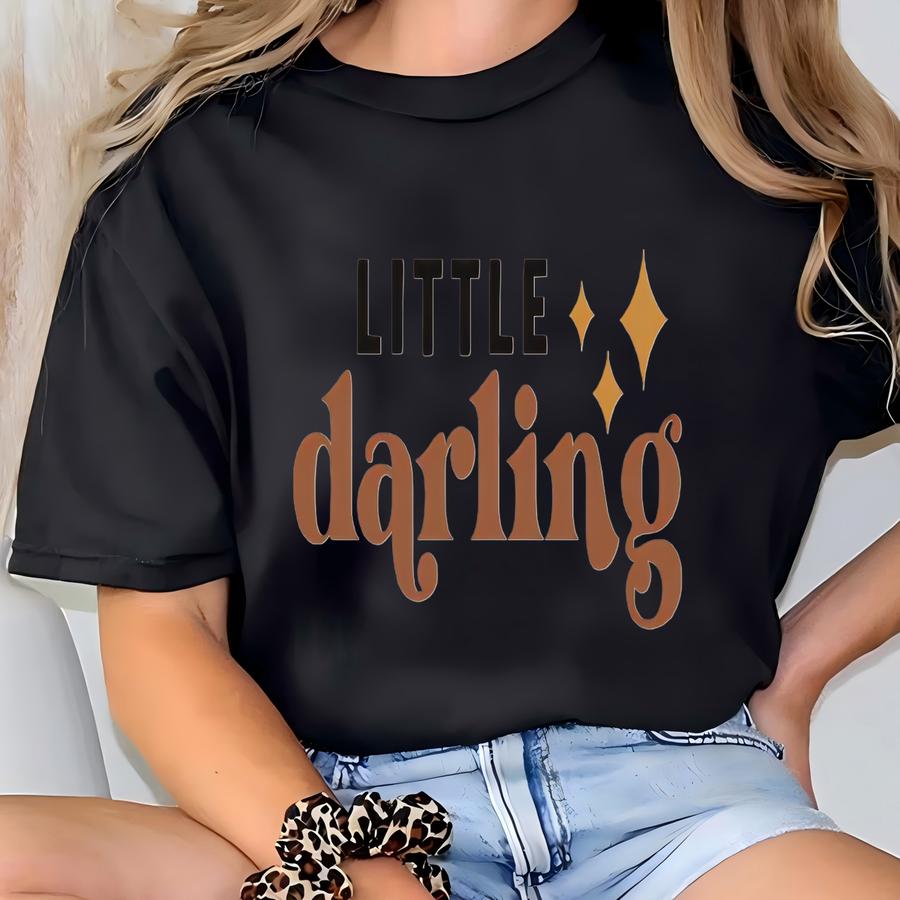 Little Darling Girls Shirt, Boho Kids Tee, Retro Toddler Hoodie, Natural Tee For Baby, Toddler, Youth, Little Darling Baby ® T-shirt
