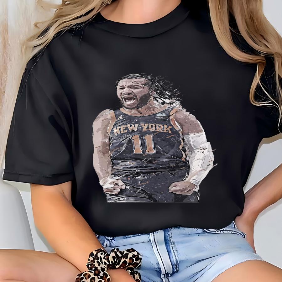 Jalen Brunson Framed Canvas Print New York Knicks Poster Basketball Artwork Wall Art Print Home Decor Gift M41 Christmas Gift T-shirt