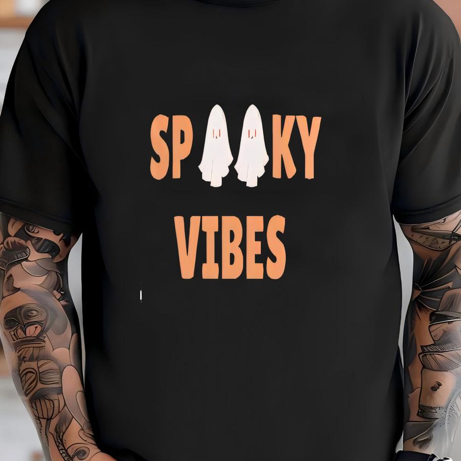 Spooky Vibes Unisex Hoodie; Womens Halloween Shirt T-shirt