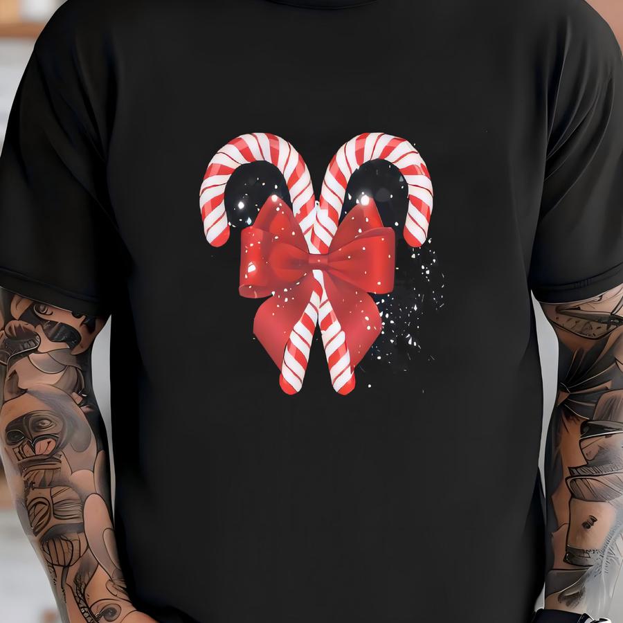 Christmas Candy Cane Unisex Hoodie; Christmas Womens Shirt T-shirt