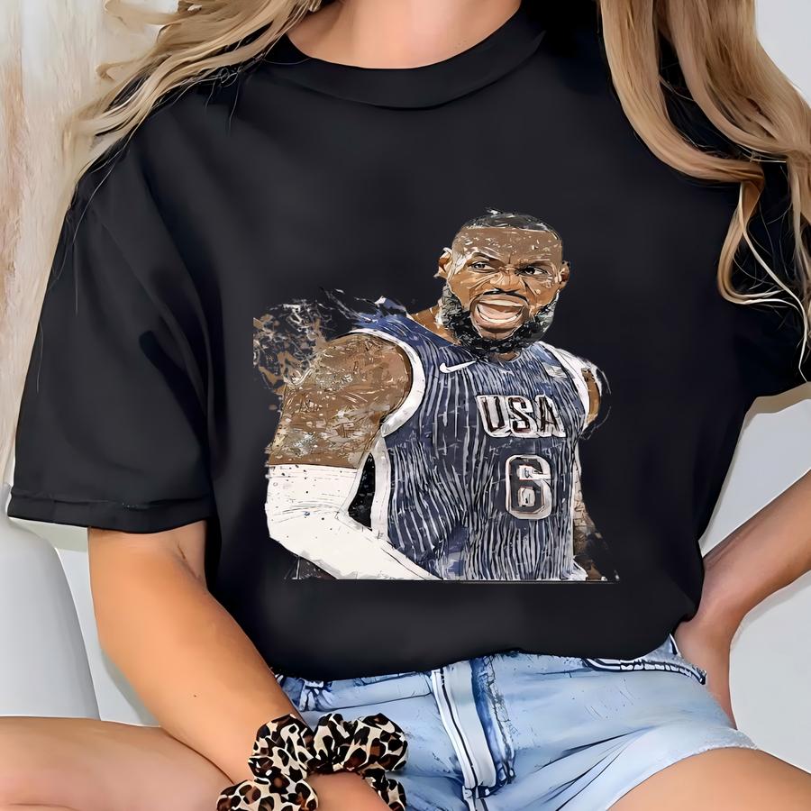 James Framed Canvas Print National Team Poster Basketball Artwork Wall Art Print Home Decor Gift M57 Christmas Gift T-shirt