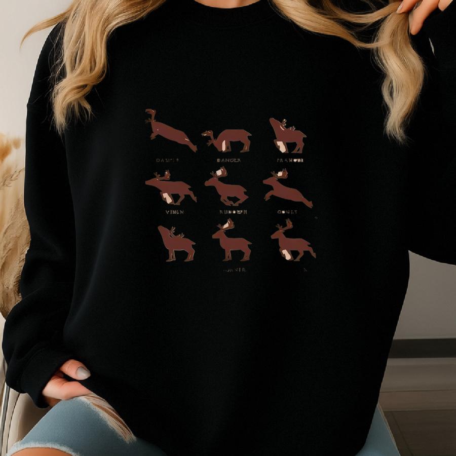 Boys Reindeer Christmas Hunting Bella Shirt Adult And Kids Sweatshirt