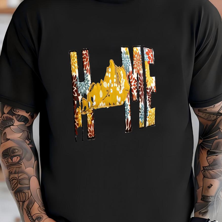 Ky Floral Home Applique Sweatshirt, Floral, Fall, Ky, Kentucky, Home, Winter, Girl Gift, Christmas Gift, Women's Gift, Birthday Gift T-shirt