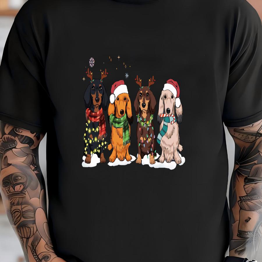 Dachshund Christmas Sweatshirt, Christmas Lover Dog Gift Hoodie, Dachshund Sweater, Xmas Dachshund Mom Sweatshirt, Christmas Dog Owner Sweat T-shirt