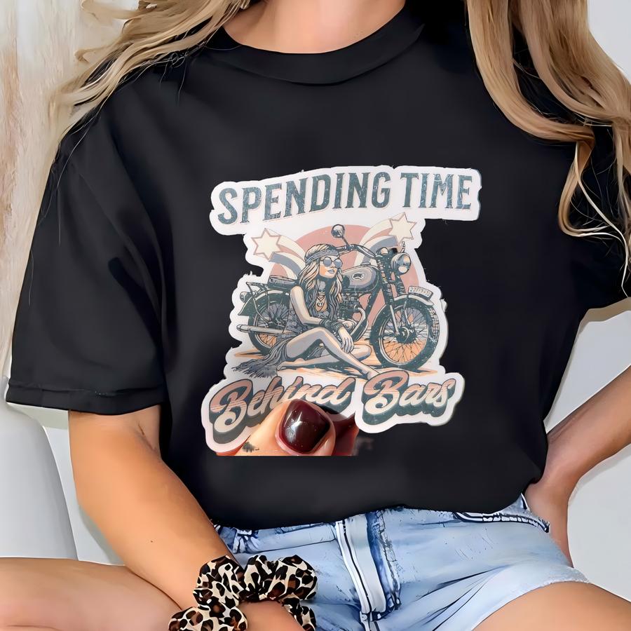 Vintage Biker Babe Sticker Pack: Hippie Chick Motorcycle Decals (3 Pc) T-shirt