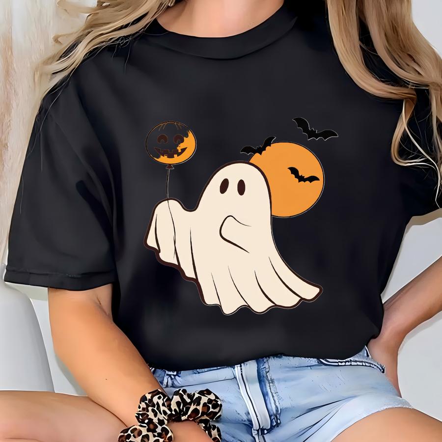 Halloween Ghost Tee, Cute Ghost Shirt, Womens Halloween Shirt, Cute Fall Shirt, Spooky Season Shirt, Gift For Halloween T-shirt