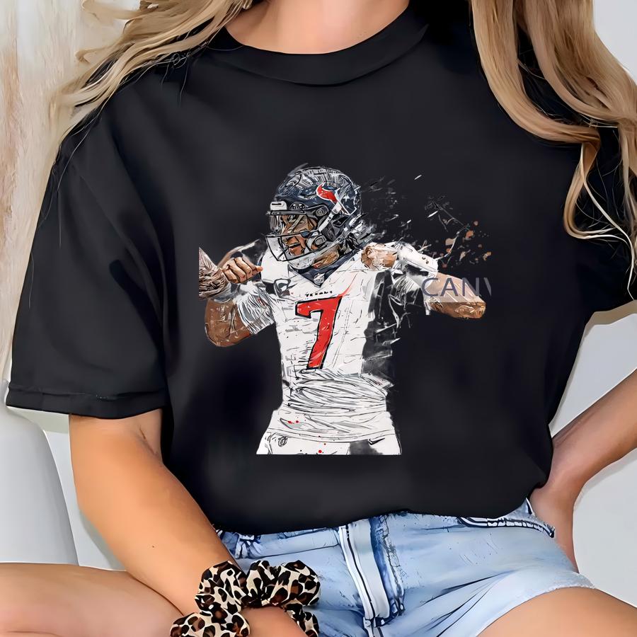 Cj Stroud And Collins Wall Art Houston Texans Poster Print Football Artwork Framed Canvas Print Home Decor Gift M73 Christmas Gift T-shirt