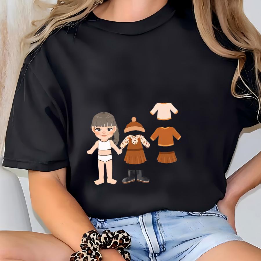 Nostalgic Customized Sweatshirt, Crewneck Jumper, Custom Paper Doll Era Design, Vintage Look, Cozy Pullover, Warm Winter Apparel, Xmas Gift T-shirt