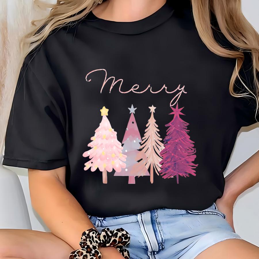 Christmas Coffee Mug Christmas Design Cozy Holiday Drinkware Holiday Hosting Merry Coffee Mug Pink Christmas Tree Mug Xmas Hosting Decor T-shirt