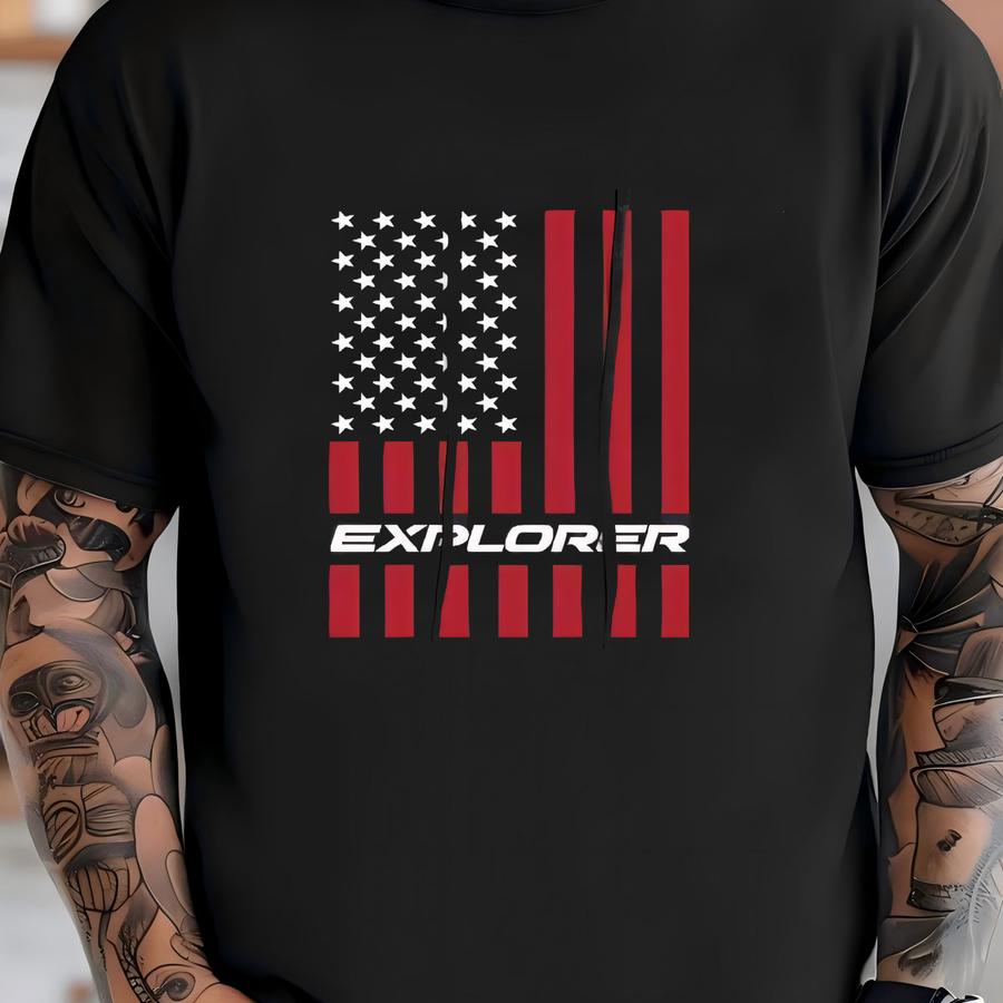 Explorer American Flag Usa Pullover Hoodie T-shirt