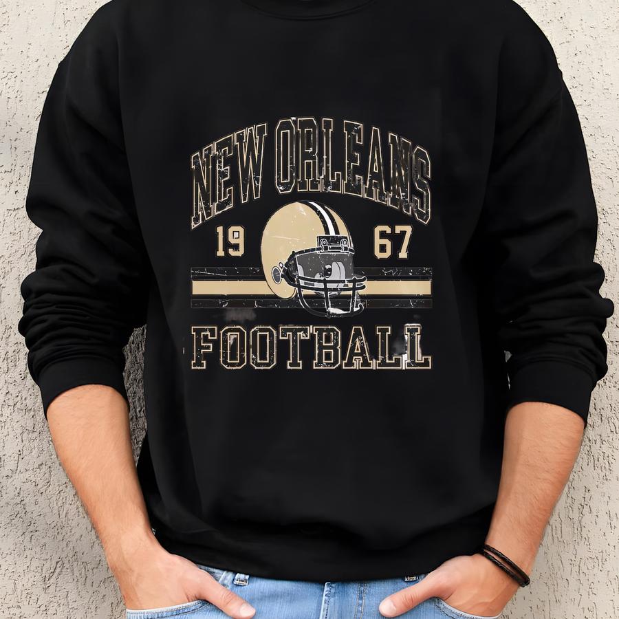 New Orleans Football T-shirt, New Orleans Shirt, New Orleans Football Vintage Gifts, Football Tee, Retro New Orleans Gift Sweatshirt