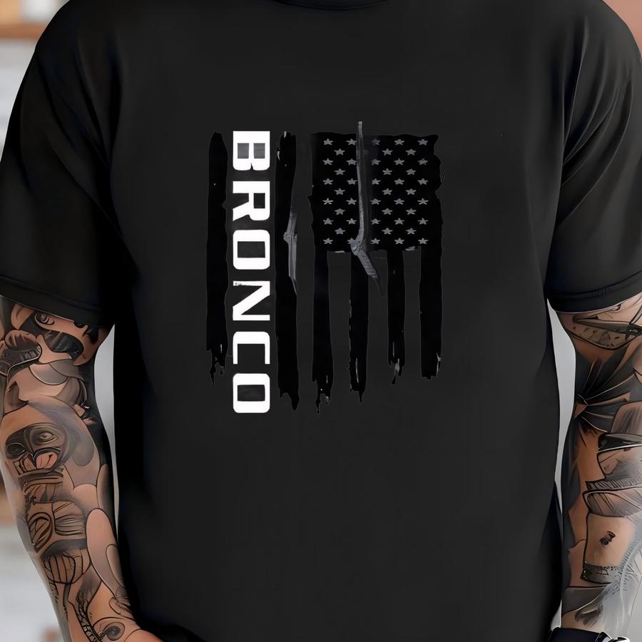 Bronco American Flag Pullover Hoodie T-shirt