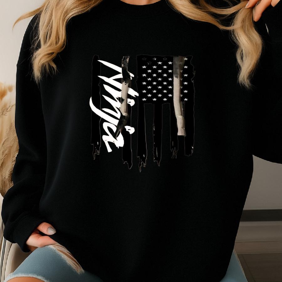 Ninja American Flag Pullover Hoodie Sweatshirt