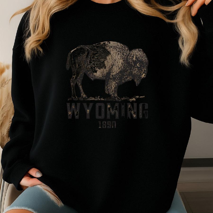 Wyoming Bison Tshirt Gift Tee, Buffalo Shirt Sweatshirt