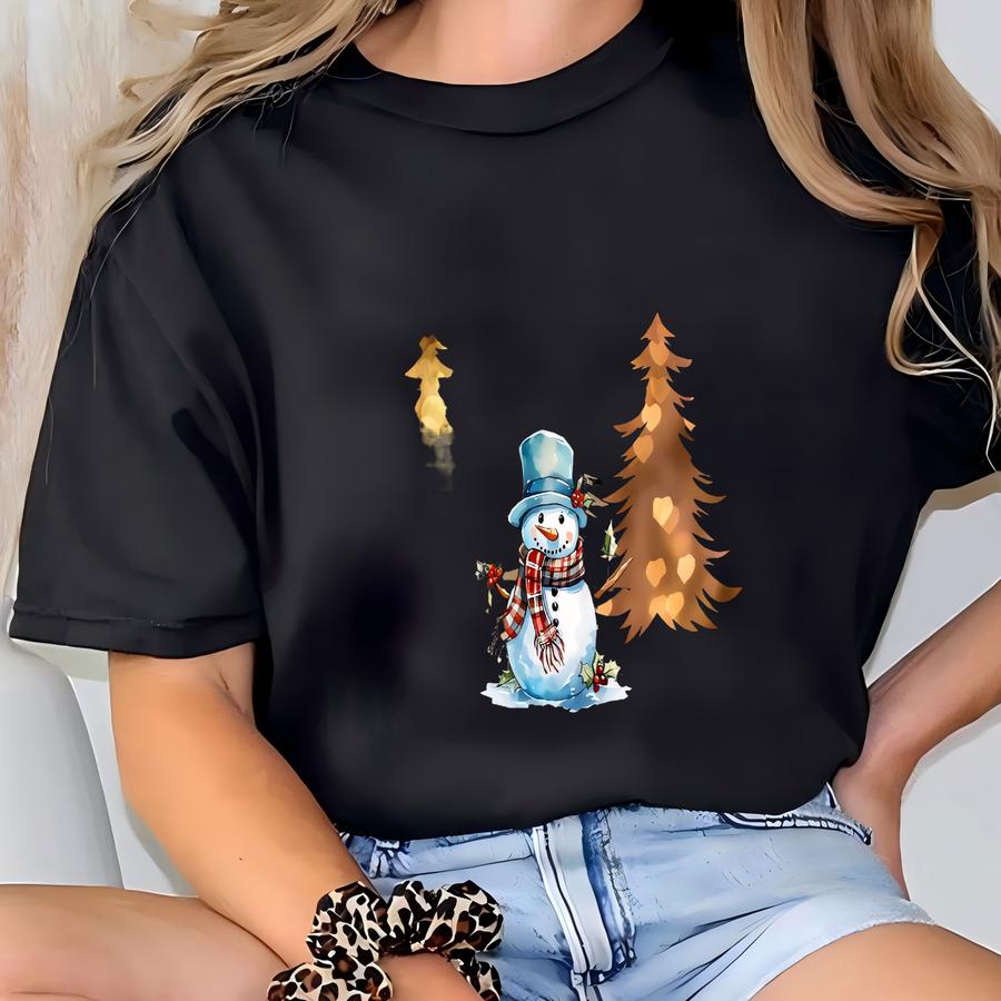 Christmas Snowman Sweatshirt: Festive Winter Holiday Crewneck T-shirt
