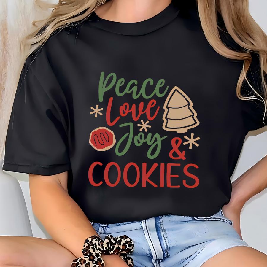 Christmas Cookie Apron, Peace Love Joy Cookies Apron, Merry Christmas Apron, Holiday Mom Apron, Christmas Cookie, Christmas Baking Apron T-shirt