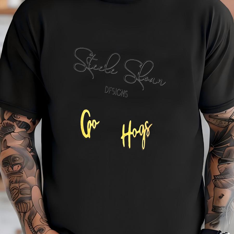 Go Hogs! Cute Arkansas Game Day Gold Stud Earrings Razorback Fans T-shirt
