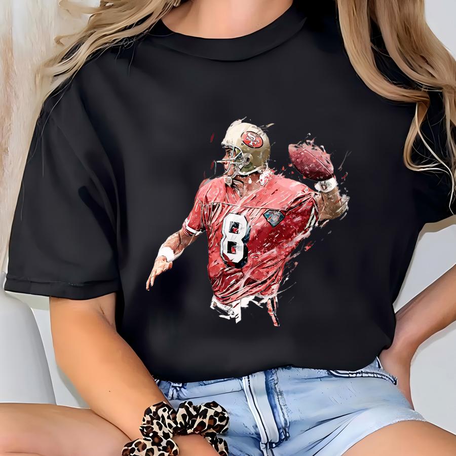 Steve Young Wall Art San Francisco 49ers Poster Print Football Artwork Framed Canvas Print Home Decor Gift M98 Christmas Gift T-shirt