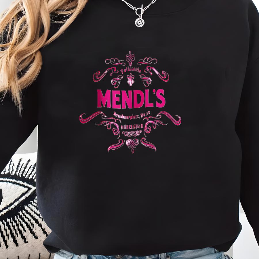 Mendl's Bakery Sweatshirt: Grand Budapest Hotel Inspired Pink Crewneck Sweatshirt