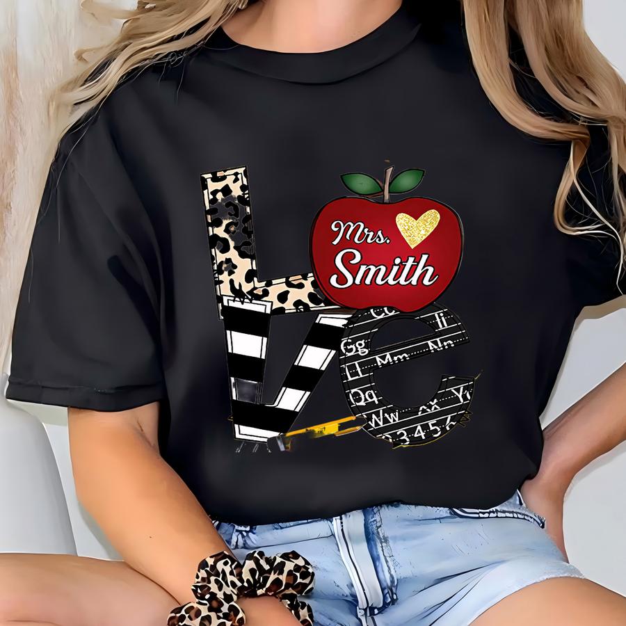 Personalized Teacher Ornament, Custom Acrylic Christmas Ornament For Teachers, Appreciation Gift With Name, Unique Holiday Wooden Decor T-shirt