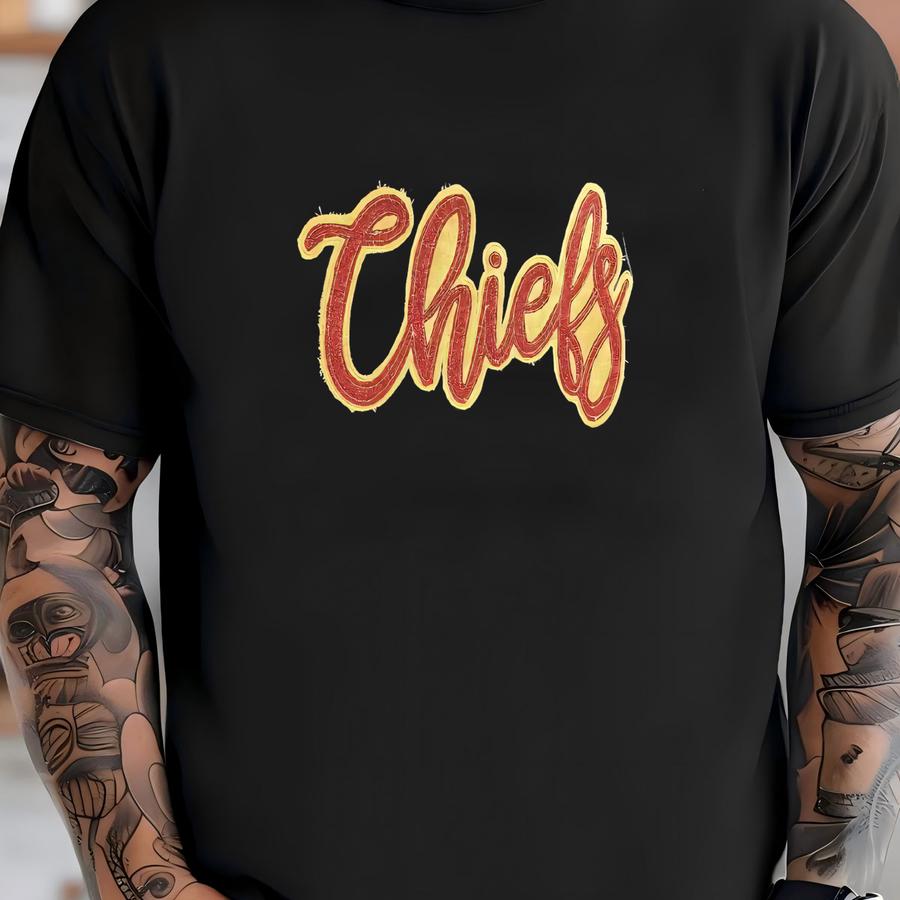 Kc Chief Double Applique Sweatshirt, Kc, Kansas, Swiftie, Taylor Swift, Kansas City, , Travis Kelce, Glitter, Girl Gift, Christmas T-shirt