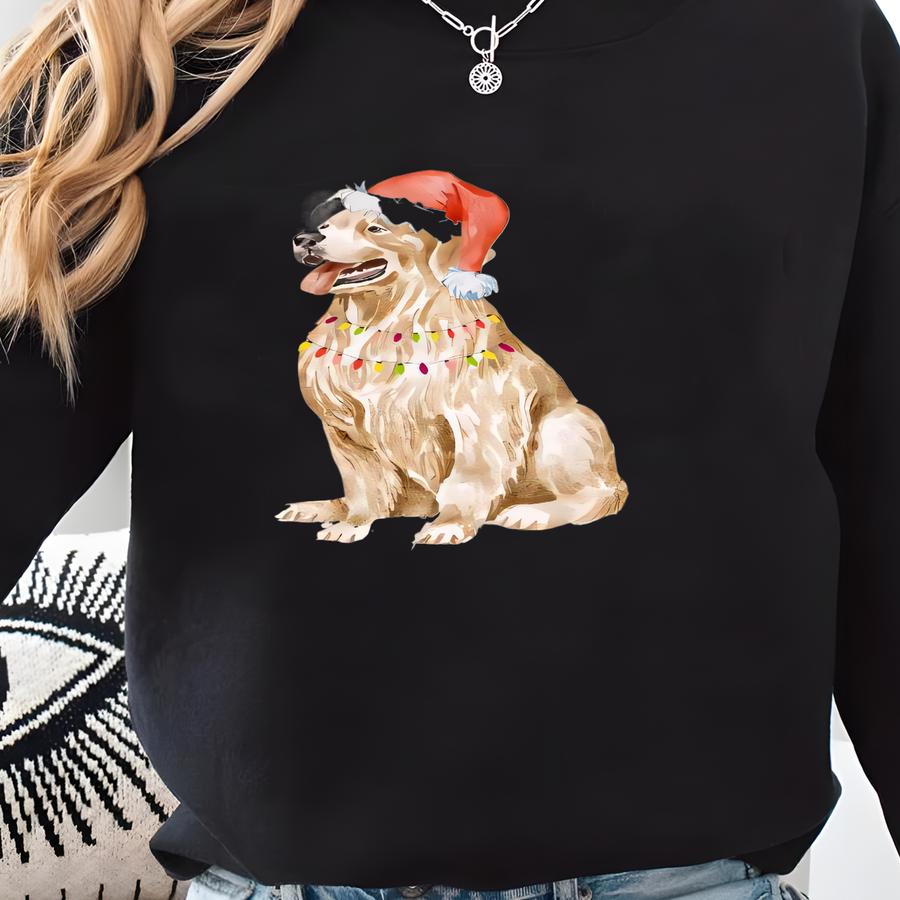 Golden Retriever Christmas Sweatshirt: Dog Lover Holiday Pullover Sweatshirt
