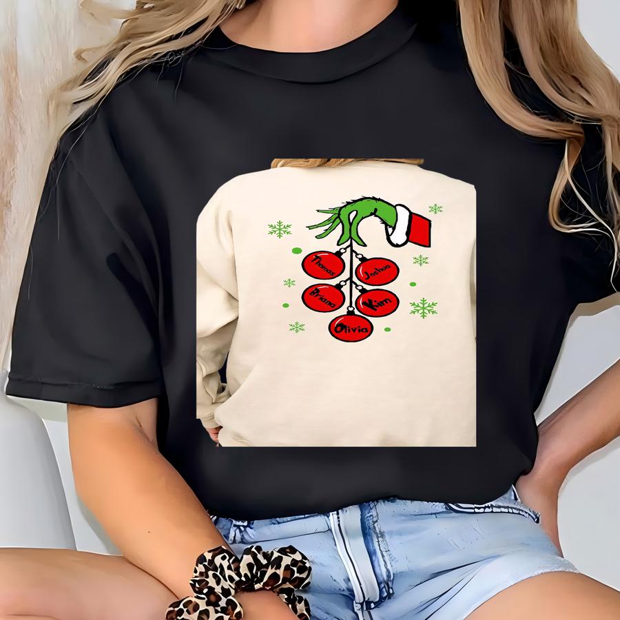 Custom Christmas Gigi Sweatshirt With Kids Names, You're A Mean One Gigi Sweater, Personalized Christmas Tee, Stunk Stink Stank Gift T-shirt