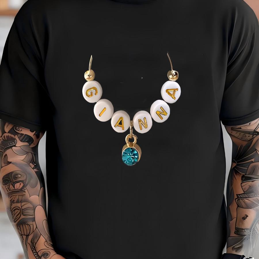 Birthstone Tumbler Name Charm Personalized Cup Accessories Water Bottle Custom Gift For Her Birthday Gift Women Girl Friend Mom T-shirt