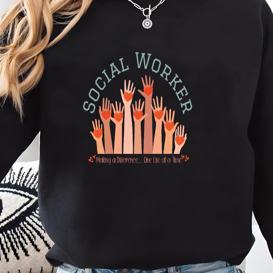 Social Worker Unisex Sweatshirt - Mental Health Therapist Gift, Counseling Psychology Jumper, Caseworker Present, Mental Health Awareness Sweatshirt