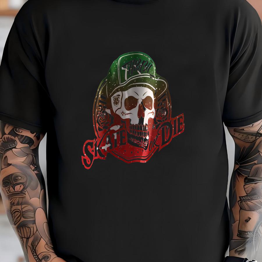 Skate Or Die Skateboarding Tee - Unisex Adult Hoodie - Urban Street Style Skater Thrash - Distressed Look - Free Shipping! T-shirt