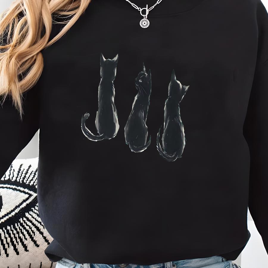 Cat Shirt, Cat Mom Cat Tee, Black Cat Lover Shirt, Animal Lover Tee, Gift For Mom Gift For Dad Sweatshirt