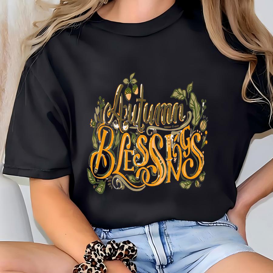 Autumn Blessings Sweatshirt, Thanksgiving Fall Graphic Tee T-shirt