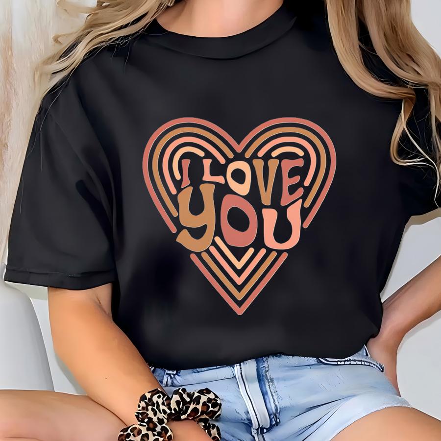 Kids Valentine's Day Shirt, I Love You Toddler Shirt, Retro Valentines Day Shirt, Heart T Shirt, Heart Tee, Pink Girls Heart Shirt T-shirt